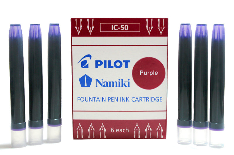 BOX OF 6 PILOT NAMIKI PURPLE INK 0.90ML CARTRIDGES