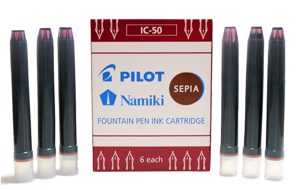 BOX OF PILOT NAMIKI SEPIA INK CARTRIDGES - Main Image