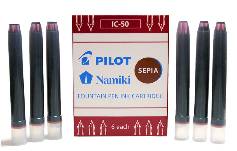 BOX OF 6 PILOT NAMIKI SEPIA INK 0.90ML CARTRIDGES OFFERED BY ANTIQUE DIGGER
