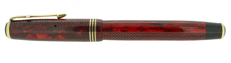 1937 PARKER ROYAL CHALLENGER BURGUNDY SWORD CLIP LARGE SIZE FOUNTAIN PEN RESTORED OFFERED BY ANTIQUE DIGGER