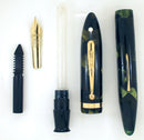 RESTORED CIRCA 1930 SHEAFFER MARINE GREEN OVERSIZE 5 5/8" BALANCE FOUNTAIN PEN OFFER BY ANTIQUE DIGGER