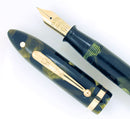 RESTORED CIRCA 1930 SHEAFFER MARINE GREEN OVERSIZE 5 5/8" BALANCE FOUNTAIN PEN OFFER BY ANTIQUE DIGGER