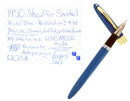 CIRCA 1955 SHEAFFER SNORKEL STATESMAN FOUNTAIN PEN IN PASTEL BLUE AND X4 EXTRA FINE NIB RESTORED OFFERED BY ANTIQUE DIGGER