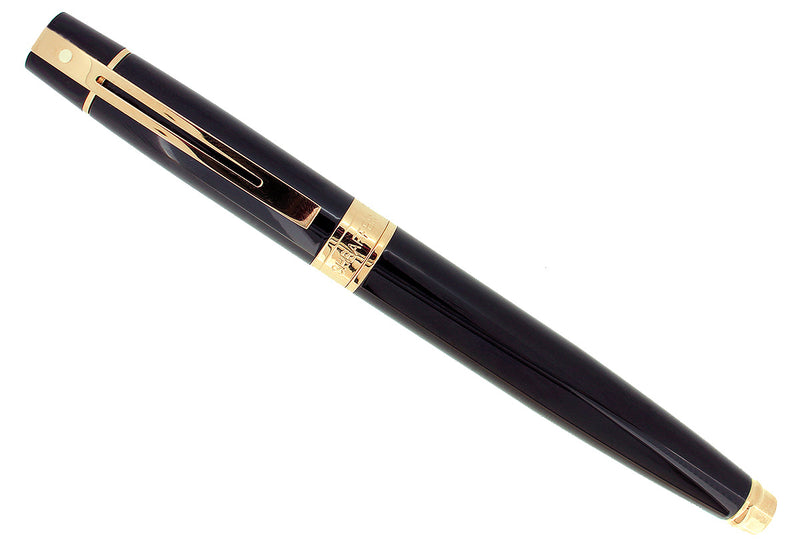 SHEAFFER 300 BLACK W/GOLD TRIM FINE NIB FOUNTAIN PEN MINT NEVER INKED IN BOX OFFERED BY ANTIQUE DIGGER