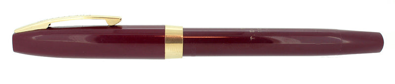 C1964 SHEAFFER 800 BURGUNDY FOUNTAIN PEN DOLPHIN NIB CHALKED MINT NEVER INKED OFFERED BY ANTIQUE DIGGER