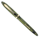 C1936 SHEAFFER LONG SLENDER BALANCE MARINE GREEN STRIATED FOUNTAIN PEN NEAR MINT RESTORED OFFERED BY ANTIQUE DIGGER