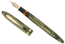 C1936 SHEAFFER LONG SLENDER BALANCE MARINE GREEN STRIATED FOUNTAIN PEN NEAR MINT RESTORED OFFERED BY ANTIQUE DIGGER