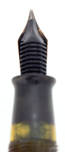 CIRCA 1938 SHEAFFER BALANCE ADMIRAL STRIATED GREEN PEARL FOUNTAIN PEN RESTORED OFFERED BY ANTIQUE DIGGER