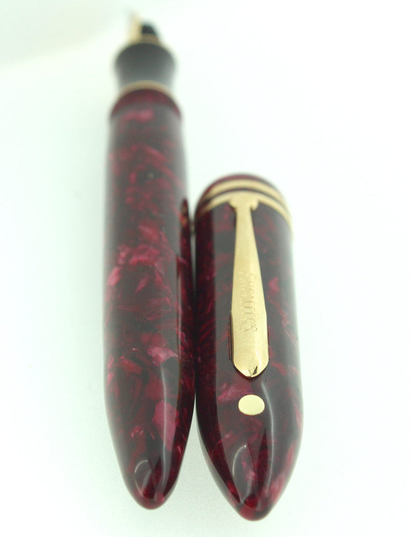 SHEAFFER BALANCE II CRIMSON GLOW FOUNTAIN PEN 18K MED NIB NOS MINT IN BOX OFFERED BY ANTIQUE DIGGER