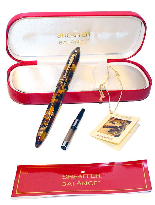 SHEAFFER BALANCE II AMBER GLOW FOUNTAIN PEN NOS MINT IN BOX NEVER