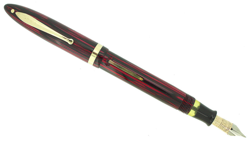 CIRCA 1938 SHEAFFER STANDARD SIZE CARMINE RED BALANCE FOUNTAIN PEN RESTORED OFFERED BY ANTIQUE DIGGER