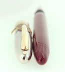 C1952 SHEAFFER CLIPPER BURGUNDY SNORKEL M NIB FOUNTAIN PEN NEW OLD STOCK MINT OFFERED BY ANTIQUE DIGGER