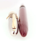 C1952 SHEAFFER CLIPPER BURGUNDY SNORKEL FINE NIB FOUNTAIN PEN NEW OLD STOCK MINT OFFERED BY ANTIQUE DIGGER