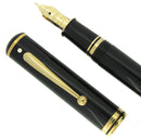SHEAFFER CONNAISSEUR JET BLACK 18K MEDIUM NIB FOUNTAIN PEN MINT