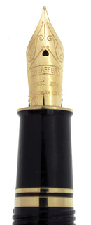 SHEAFFER CONNAISSEUR JET BLACK 18K MEDIUM NIB FOUNTAIN PEN MINT