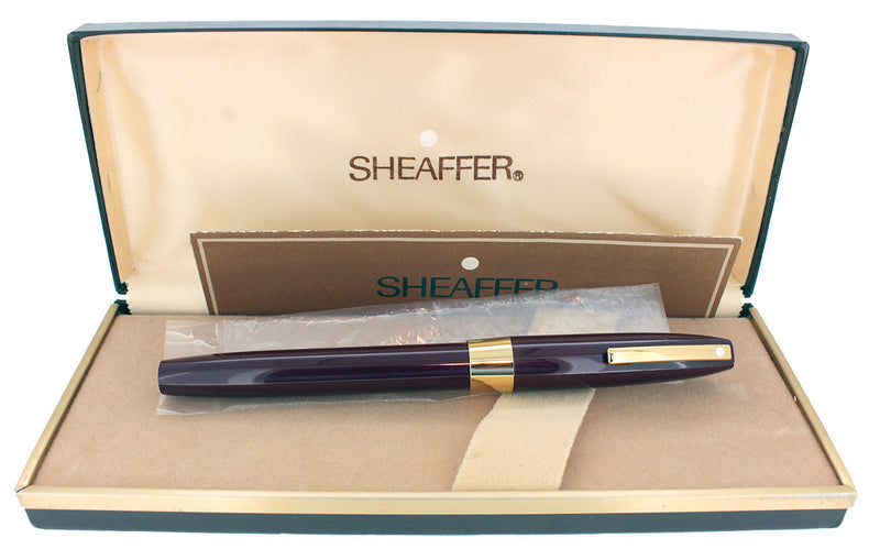 SHEAFFER 550 IMPERIAL BURGUNDY FOUNTAIN PEN NEVER INKED IN ORIGINAL BOX OFFERED BY ANTIQUE DIGGER