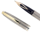 1970-71 SHEAFFER STERLING SILVER IMPERIAL TOUCHDOWN FILLER FOUNTAIN PEN DIAMOND DESIGN RESTORED OFFERED BY ANTIQUE DIGGER