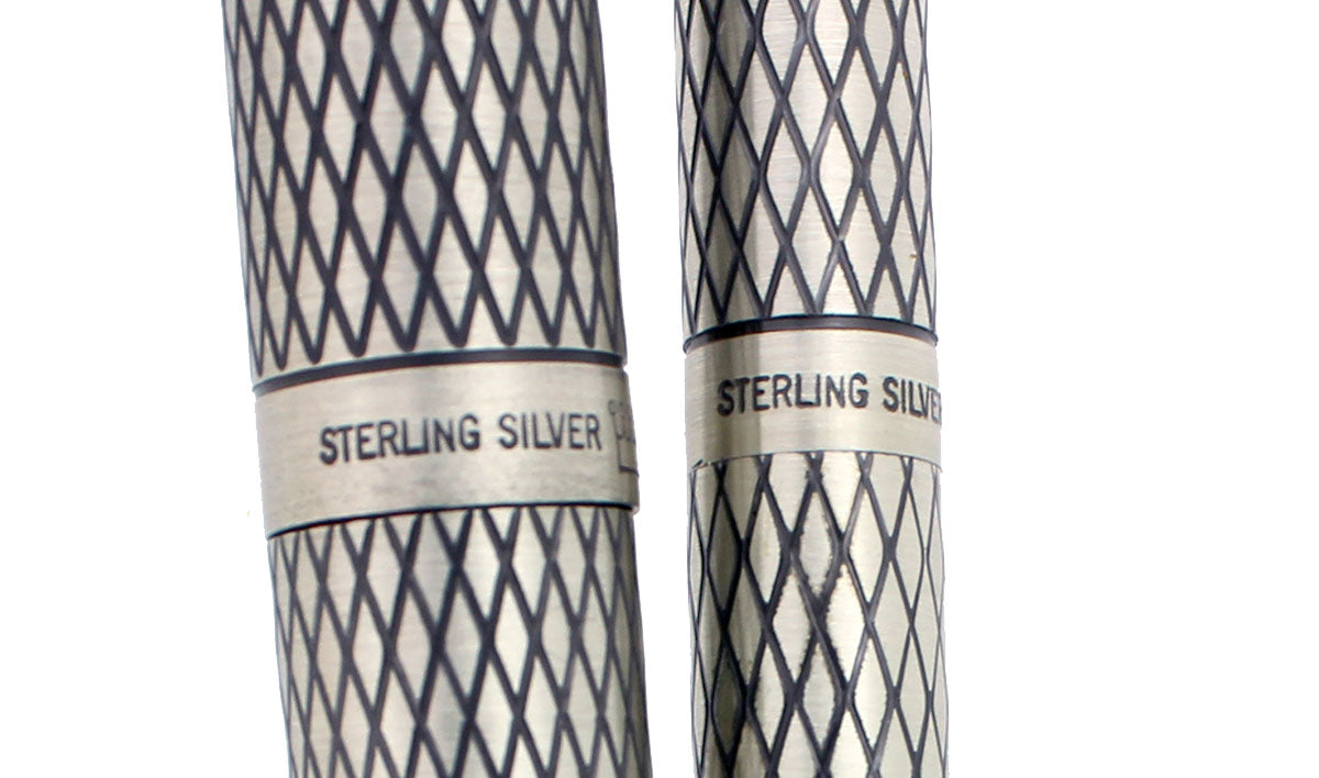 C1972 SHEAFFER STERLING SILVER SOVEREIGN IMPERIAL FOUNTAIN PEN SET W/D
