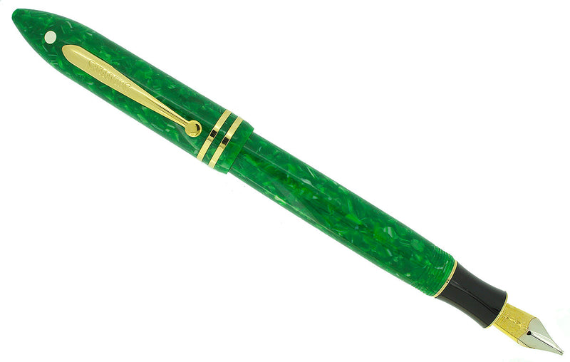 SHEAFFER JADE BALANCE FOUNTAIN PEN NEW OLD STOCK MINT IN BOX 18K STUB FLEX NIB OFFERED BY ANTIQUE DIGGER