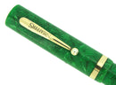 1930S SHEAFFER SENIOR JADE CELLULOID FLAT TOP FOUNTAIN PEN RESTORED OFFERED BY ANTIQUE DIGGER