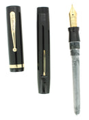 C1929 SHEAFFER WHITE DOT SENIOR FLAT TOP JET BLACK FOUNTAIN PEN RESTORED OFFERED BY ANTIQUE DIGGER