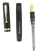 C1929 SHEAFFER WHITE DOT SENIOR FLAT TOP JET BLACK FOUNTAIN PEN RESTORED OFFERED BY ANTIQUE DIGGER