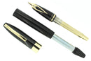 SHEAFFER LEGACY BLACK & GOLD FOUNTAIN PEN NEW OLD STOCK 18K MEDIUM NIB OFFERED BY ANTIQUE DIGGER