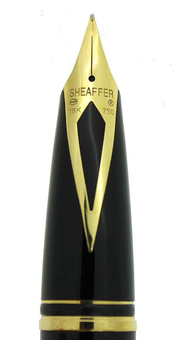 SHEAFFER LEGACY BLACK & GOLD FOUNTAIN PEN NEW OLD STOCK 18K MEDIUM NIB