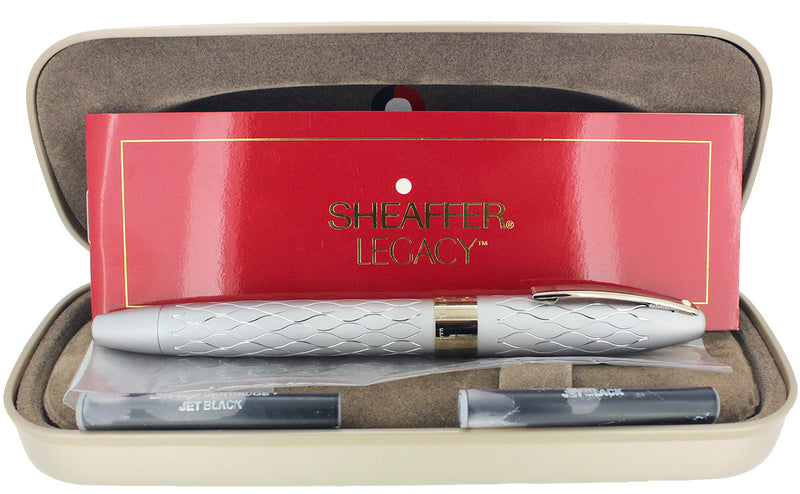 SHEAFFER LEGACY HERITAGE EMPEROR'S SILVER FOUNTAIN PEN 18K NIB NEVER INKED OFFERED BY ANTIQUE DIGGER