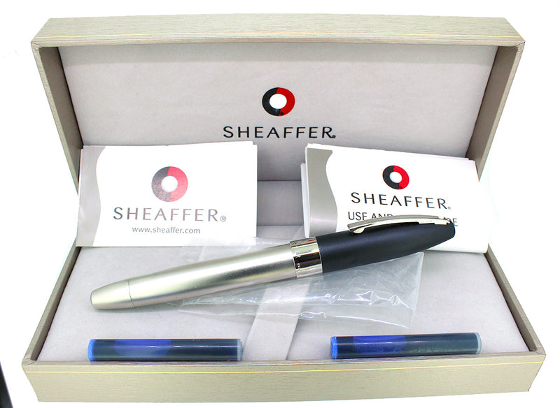SHEAFFER LEGACY 2 SANDBLASTED PLATINUM & MATTE BLACK FOUNTAIN PEN NEVER INKED NEW OLD STOCK OFFERED BY ANTIQUE DIGGER