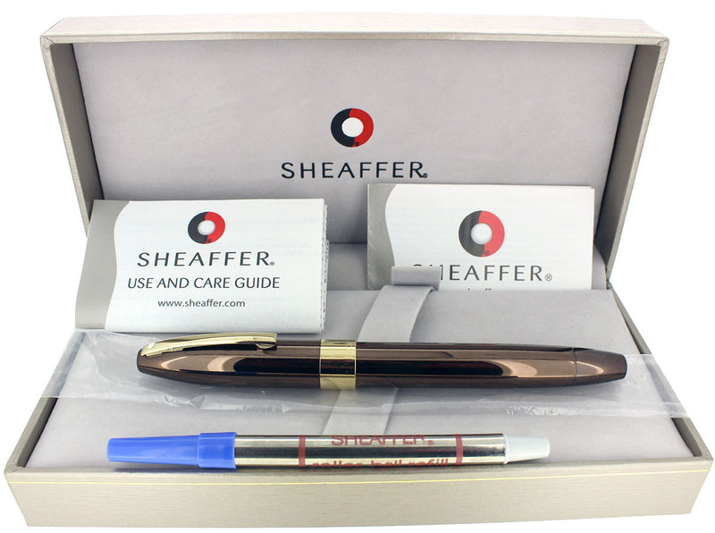 SHEAFFER LEGACY 2 POLISHED COPPER W/ 23K GOLD TRIM ROLLERBALL PEN NOS UNUSED OFFERED BY ANTIQUE DIGGER