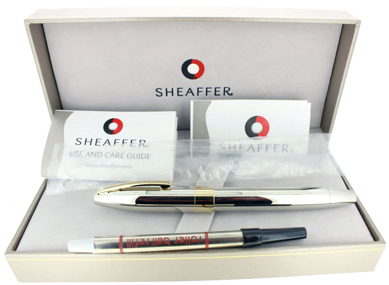 SHEAFFER LEGACY 2 POLISHED PALLADIUM W/ 23K GOLD TRIM ROLLERBALL PEN NOS UNUSED OFFERED BY ANTIQUE DIGGER