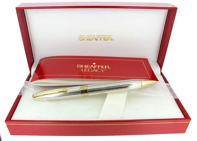 C1997 SHEAFFER LEGACY STERLING PENCIL BARLEYCORN PATTERN NEVER USED MINT IN BOX OFFERED BY ANTIQUE DIGGER