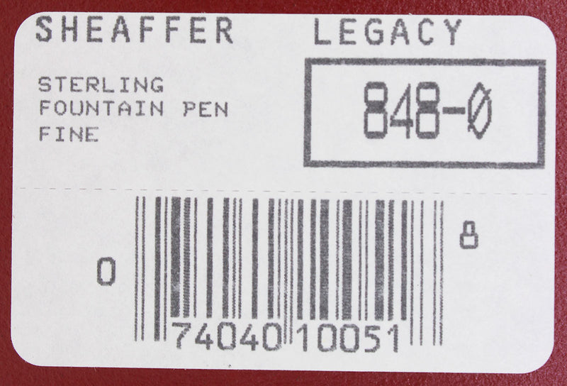 C1997 SHEAFFER LEGACY STERLING FOUNTAIN PEN BARLEYCORN 18K FINE NIB NEVER INKED OFFERED BY ANTIQUE DIGGER