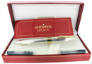 C1997 SHEAFFER LEGACY STERLING FOUNTAIN PEN BARLEYCORN 18K FINE NIB NEVER INKED OFFERED BY ANTIQUE DIGGER