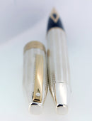 CIRCA 1997 SHEAFFER LEGACY STERLING FOUNTAIN PEN BARLEYCORN 18K MEDIUM NIB NEW IN BOX OFFERED BY ANTIQUE DIGGER