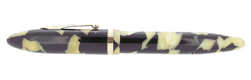 CIRCA 1935 SHEAFFER OVERSIZE BLACK & PEARL BALANCE FOUNTAIN PEN RESTORED OFFERED BY ANTIQUE DIGGER
