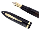 CIRCA 1938 SHEAFFER OVERSIZE JET BLACK BALANCE FOUNTAIN PEN PLUNGER FILL RESTORED OFFERED BY ANTIQUE DIGGER
