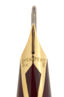 C1959 SHEAFFER BURGUNDY PFM III SNORKEL FINE NIB FOUNTAIN PEN RESTORED