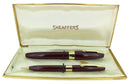 1960s SHEAFFER BURGUNDY PFM III PEN FOR MEN FOUNTAIN PEN & PENCIL NIB RESTORED OFFERED BY ANTIQUE DIGGER