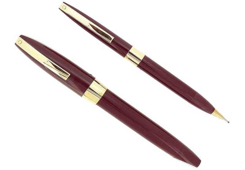 C1959 SHEAFFER BURGUNDY PFM III PEN FOR MEN FOUNTAIN PEN & PENCIL SET BOXED RESTORED OFFERED BY ANTIQUE DIGGER