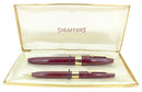 C1959 SHEAFFER BURGUNDY PFM III PEN FOR MEN FOUNTAIN PEN & PENCIL SET BOXED RESTORED OFFERED BY ANTIQUE DIGGER