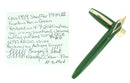 C1959 SHEAFFER GREEN PFM III PEN FOR MEN FOUNTAIN PEN RESTORED OFFERED BY ANTIQUE DIGGER