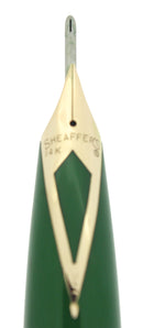 C1959 SHEAFFER GREEN PFM III PEN FOR MEN FOUNTAIN PEN RESTORED OFFERED BY ANTIQUE DIGGER