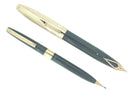 CIRCA 1959 SHEAFFER GRAY PFM V PEN FOR MEN FOUNTAIN PEN & PENCIL SET RESTORED OFFERED BY ANTIQUE DIGGER