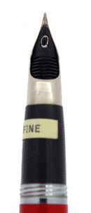 NEW OLD STOCK C1952 SHEAFFER CLIPPER FIESTA RED SNORKEL FOUNTAIN PEN MINT & STICKERED OFFERED BY ANTIQUE DIGGER