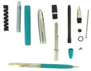 CIRCA 1953 SHEAFFER PEACOCK BLUE SENTINEL SNORKEL FOUNTAIN PEN AND PENCIL SET RESTORED OFFERED BY ANTIQUE DIGGER