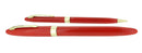 SCARCE C1952 SHEAFFER VERMILLION SNORKEL FOUNTAIN PEN AND PENCIL SET RESTORED OFFERED BY ANTIQUE DIGGER