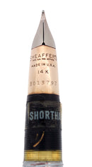 C1951 SHEAFFER SENTINEL DELUXE TOUCHDOWN GREGG SHORTHAND NIB FOUNTAIN PEN NEW OLD STOCK MINT OFFERED BY ANTIQUE DIGGER