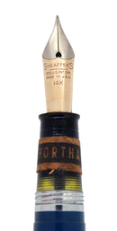 C1951 SHEAFFER TOUCHDOWN GREGG SHORTHAND NIB FOUNTAIN PEN PERSIAN BLUE NEW OLD STOCK MINT OFFERED BY ANTIQUE DIGGER